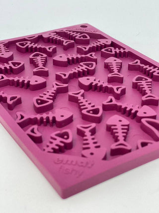 Fishy Design eMat Enrichment Lick Mat - small: Fishy emat - plum