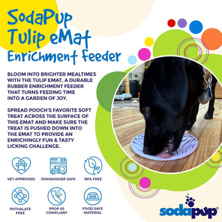 Tulip Design eMat Enrichment Lick Mat With Suction Cups: