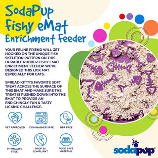 Fishy Design eMat Enrichment Lick Mat - small: Fishy emat - plum