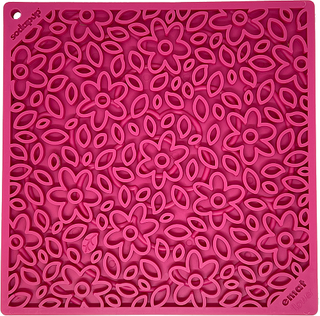 Flower Power Design eMat Enrichment Lick Mat - Pink: Flower Power E-Mat - Small