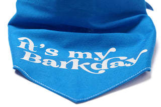 Barkday Blue Birthday Dog Bandana: L