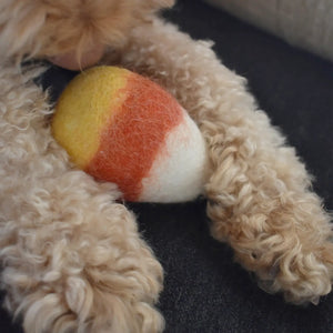 Candy Corn Wool Dog or Cat Toy
