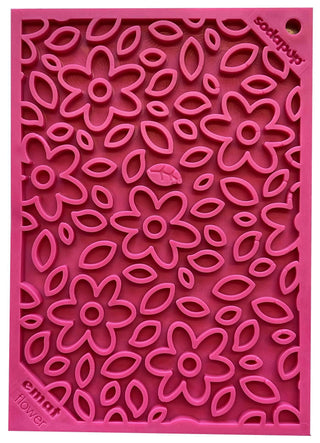 Flower Power Design eMat Enrichment Lick Mat - Pink: Flower Power E-Mat - Small